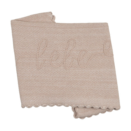 Scalloped Mélange Bebe Blanket - Taupe