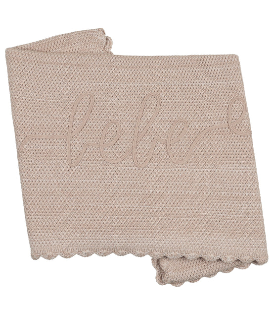 Scalloped Mélange Bebe Blanket - Taupe