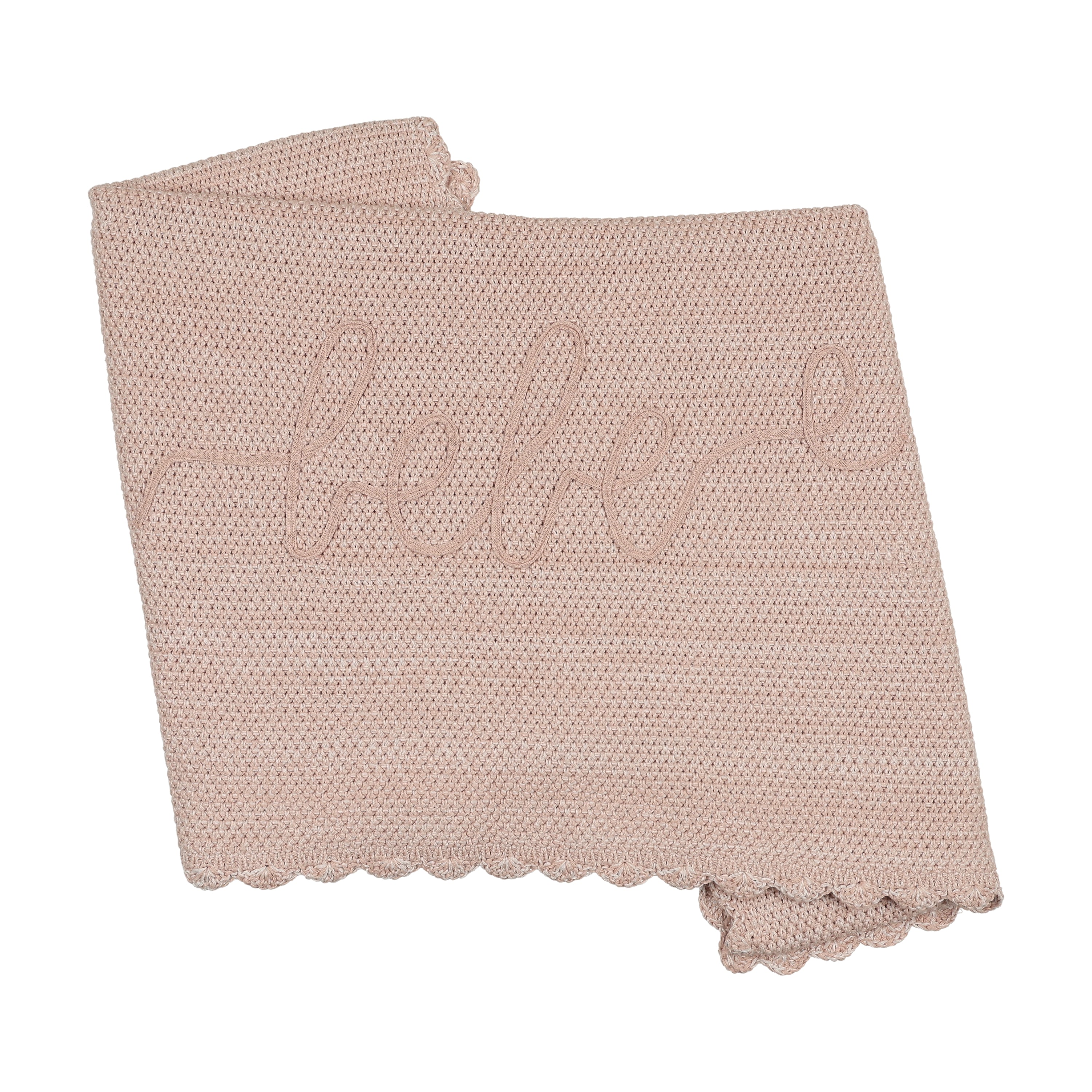 Scalloped Mélange Bebe Blanket - Rose
