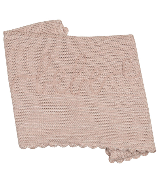Scalloped Mélange Bebe Blanket - Rose