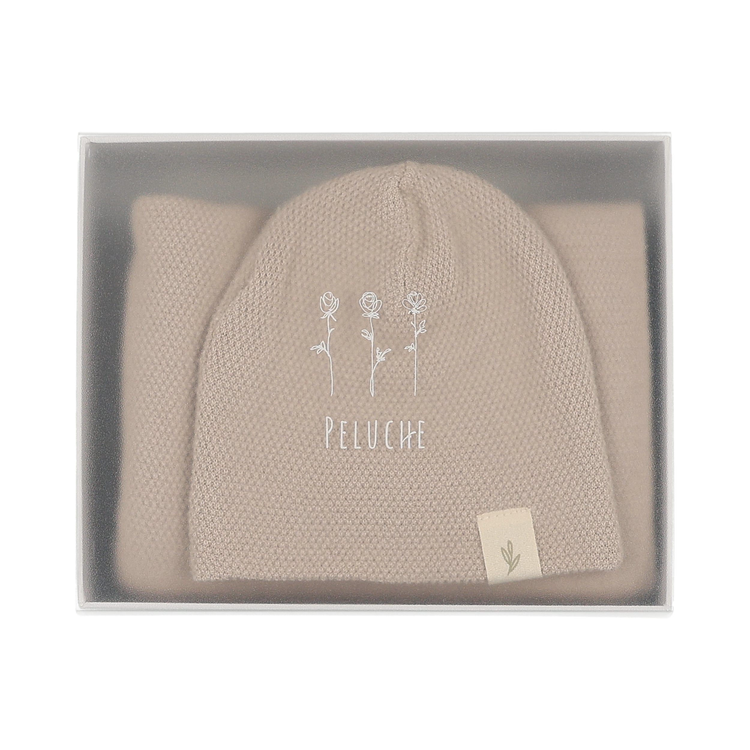 Knit Swaddle + Beanie Set - Taupe