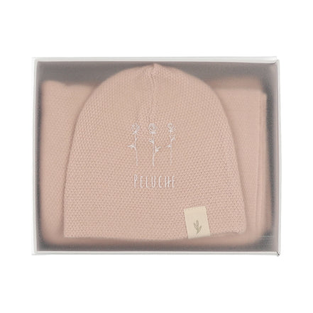 Knit Swaddle + Beanie Set - Rose
