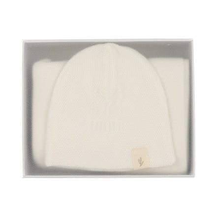 Knit Swaddle + Beanie Set - Cream