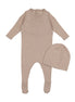 Signature Knit Footie + Beanie - Taupe