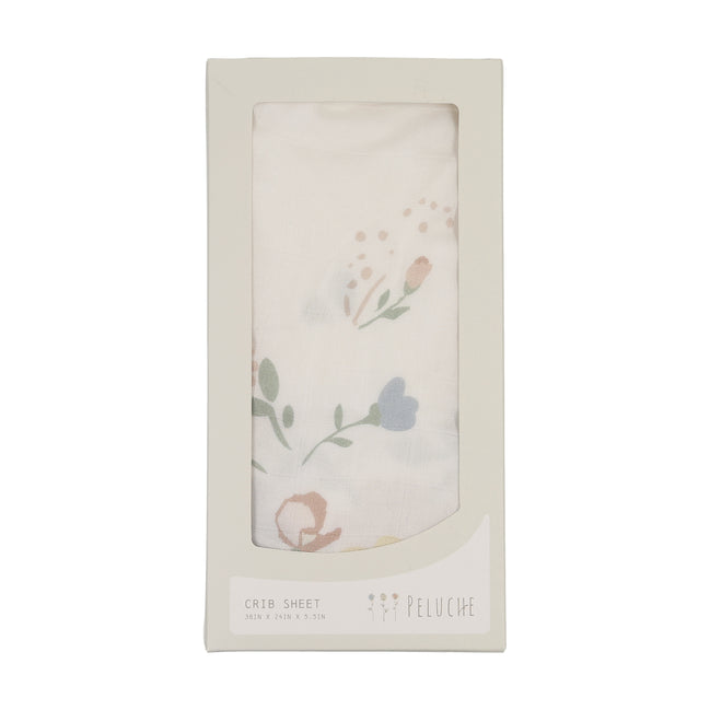 Floral Gingham Crib Sheet