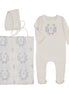 Botanical Blue Footie + Bonnet + Swaddle