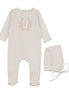 Botanical Footie + Bonnet - Pink