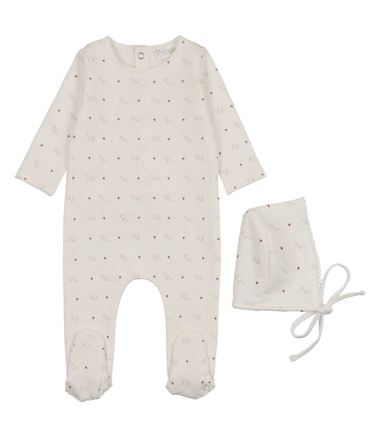 Teakettle Footie + Bonnet - Pink