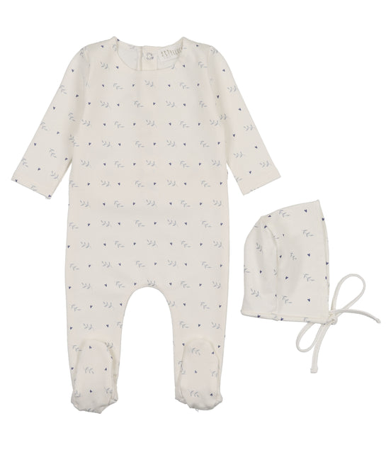 Teakettle Footie + Bonnet - Blue