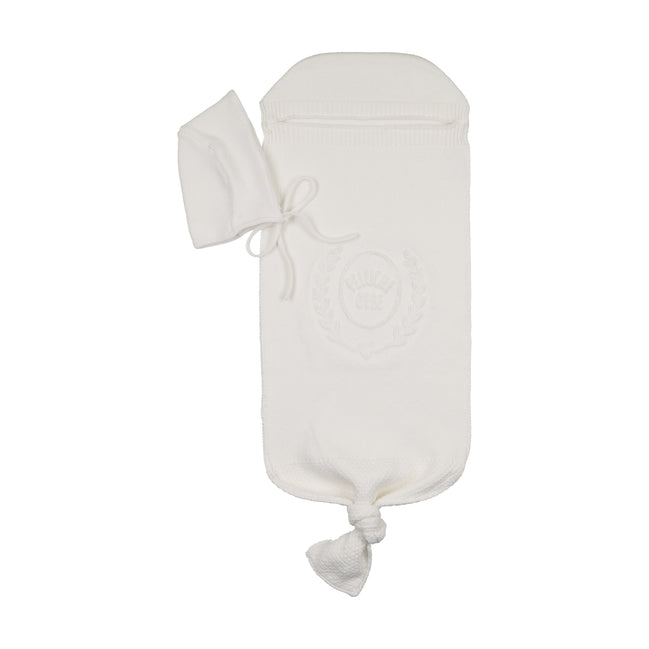 Peluche Bebe Embossed Cocoon + Bonnet - Cream