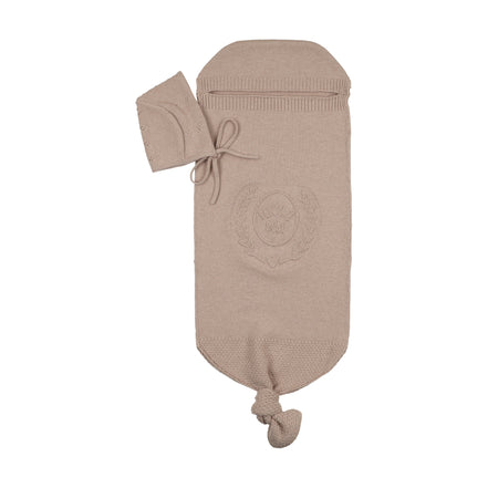 Peluche Bebe Embossed Cocoon + Bonnet - Taupe