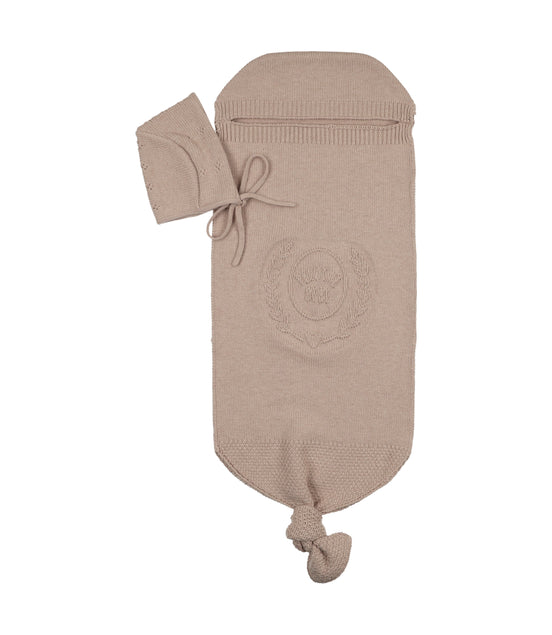 Peluche Bebe Embossed Cocoon + Bonnet - Taupe
