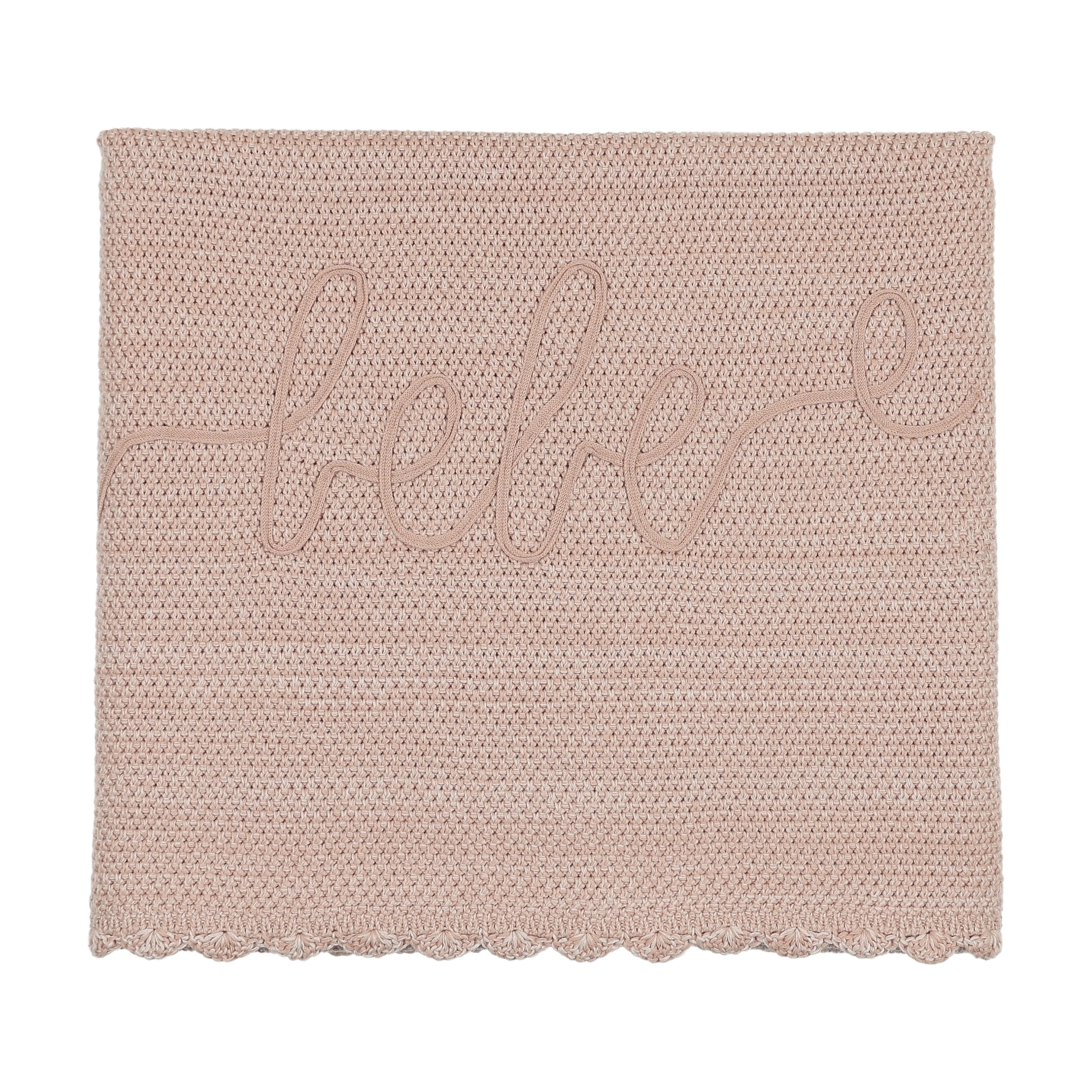 Scalloped Mélange Bebe Blanket - Rose