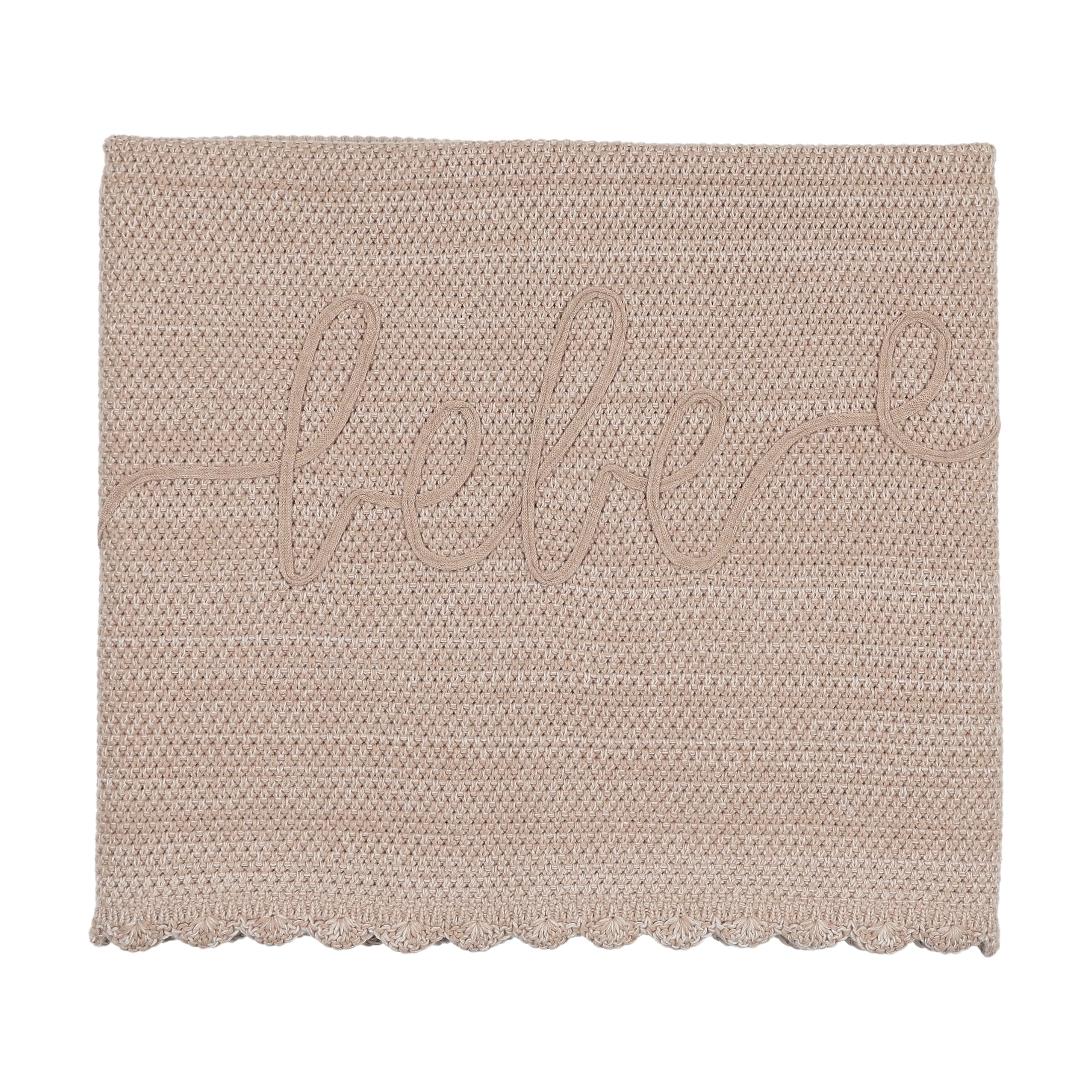 Scalloped Mélange Bebe Blanket - Taupe