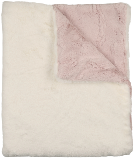 Lux Fur Blankets - Natural and Rose Super Fluff