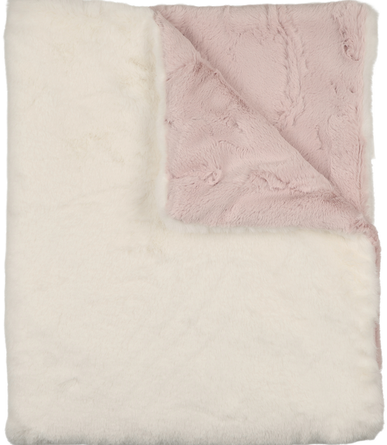 Lux Fur Blankets - Natural and Rose Super Fluff